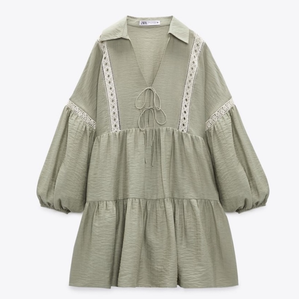 Zara embroidered dress XS